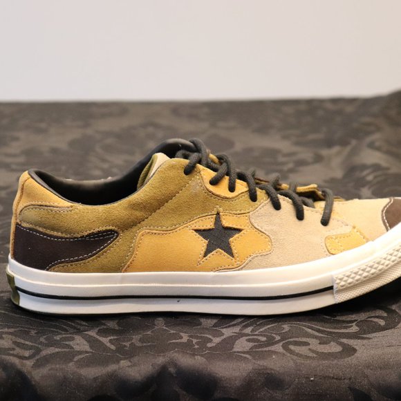 Converse One-Star Men's Size 10 Olive Tan Brown Sneakers Camouflage Suede Shoes - Picture 7 of 9